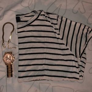 B&W FITTED STRIPE T-SHIRT